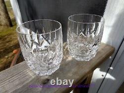 2 WATERFORD Westhampton CRYSTAL Double Old-Fashioned Glass Tumbler VERTICAL CUT