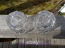 2 WATERFORD Westhampton CRYSTAL Double Old-Fashioned Glass Tumbler VERTICAL CUT