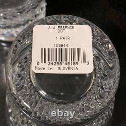 2 Waterford Crystal Alana Essence 4 Double Old Fashioned Glasses withTags & Box