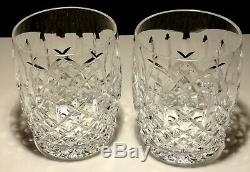 2 Waterford Crystal Araglin Double Old Fashioned Glasses 4 3/8