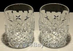 2 Waterford Crystal Araglin Double Old Fashioned Glasses 4 3/8