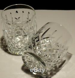 2 Waterford Crystal Araglin Double Old Fashioned Glasses 4 3/8