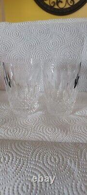 2 Waterford Crystal COLLEEN Double Old-Fashioned Whiskey Glasses 4 1/4 Tumblers
