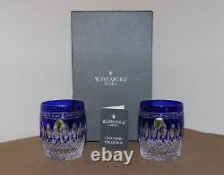 2- Waterford Crystal Clarendon Cobalt (DOF) Double Old Fashioned Glasses 4- NIB