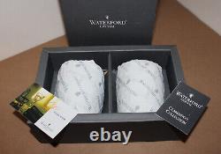 2- Waterford Crystal Clarendon Cobalt (DOF) Double Old Fashioned Glasses 4- NIB