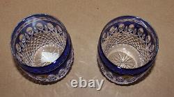 2- Waterford Crystal Clarendon Cobalt (DOF) Double Old Fashioned Glasses 4- NIB