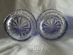 2 Waterford Crystal Clarendon Double Old Fashioned Glasses Cobalt Blue New