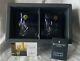 2 Waterford Crystal Clarendon Double Old Fashioned Glasses Cobalt Blue Nib
