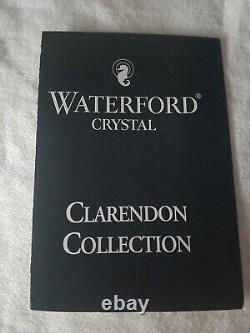 2 Waterford Crystal Clarendon Double Old Fashioned Glasses Cobalt Blue Nib