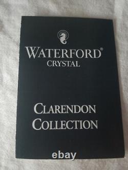 2 Waterford Crystal Clarendon Double Old Fashioned Glasses Cobalt Blue Nib