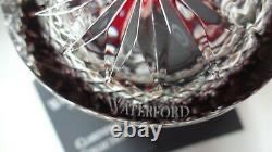 2 Waterford Crystal Clarendon Double Old Fashioned Tumbler Glasses Ruby Red
