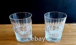 2 Waterford Crystal Diamond Double Old Fashion rock whiskey glasses 10ozs