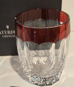 2 Waterford Crystal Double Old Fashioned Simply Red Cased Glasses