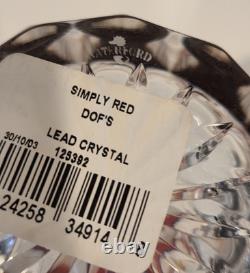 2 Waterford Crystal Double Old Fashioned Simply Red Cased Glasses