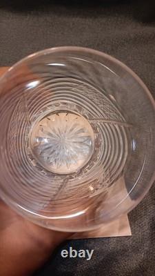2 Waterford Crystal HTF Spirit of America Flags Double Old Fashioned Glasses EX