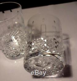 2 Waterford Crystal Happy Birthday Double Old Fashioned Tumbler Glasses