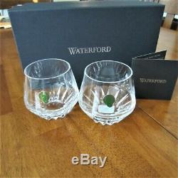 2 Waterford Crystal Irish Dogs Madra Tumbler Double Old Fashioned Glasses NEW