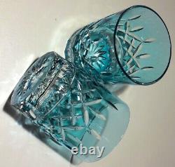 2 Waterford Crystal Lismore Double Old Fashioned Glasses Aqua