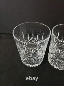 2 Waterford Crystal Lismore Double Old Fashioned Glasses With Panel Bases DOF