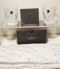 2 Waterford Crystal Lismore Double Old Fashioned Tumbler Glasses 4 3/8 Ireland