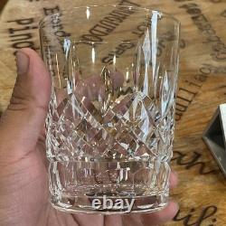 2 Waterford Crystal Lismore Double Old Fashioned Tumbler Glasses 4-3/8 MINT