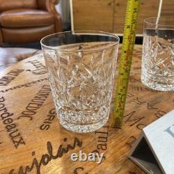 2 Waterford Crystal Lismore Double Old Fashioned Tumbler Glasses 4-3/8 MINT