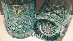 2 Waterford Crystal Lismore Double Old Fashioned Tumbler Glasses Aqua In Box