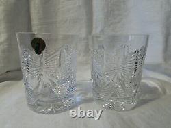 2 Waterford Crystal Millennium Series HAPPINESS Double Old Fashioned Whiskey