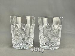 2 Waterford Crystal Millennium Series PEACE Double Old Fashioned Glasses MINT