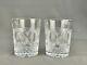 2 Waterford Crystal Millennium Series PEACE Double Old Fashioned Glasses MINT