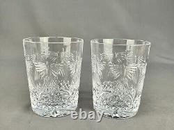 2 Waterford Crystal Millennium Series PEACE Double Old Fashioned Glasses MINT