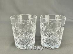 2 Waterford Crystal Millennium Series PEACE Double Old Fashioned Glasses MINT