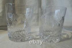 2 Waterford Crystal Millennium Series PEACE Double Old Fashioned Whiskey Glasses