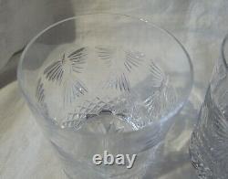 2 Waterford Crystal Millennium Series PEACE Double Old Fashioned Whiskey Glasses