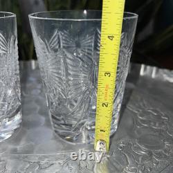 2 Waterford Crystal Millennium Whiskey Double Old Fashioned Happiness Glasses
