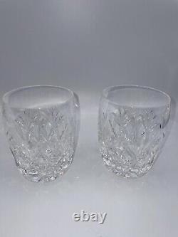 2 Waterford Crystal Rare MONAGHAN Double Old Fashioned Rocks Glasses