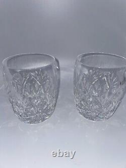 2 Waterford Crystal Rare MONAGHAN Double Old Fashioned Rocks Glasses