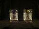 2 Waterford Crystal SPIRIT OF AMERICA USA FLAG DOUBLE OLD FASHIONED GLASSES
