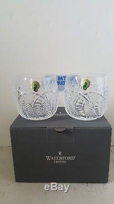 2 Waterford Crystal Seahorse Double Old Fashioned DOF, New in Box, PAIR