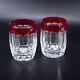 2 Waterford Crystal Simply Red Double Old Fashioned Glasses Ruby Red