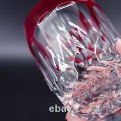 2 Waterford Crystal Simply Red Double Old Fashioned Glasses Ruby Red