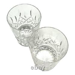 2 Waterford Cyrstal Lismore Tall Double Old Fashioned Glasses
