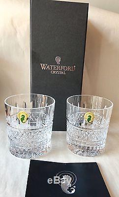 2 Waterford Irish Lace Tumblers Double Old Fashioned Glasses #149579new In Box