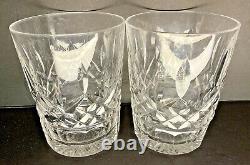 2 Waterford Lismore 4 3/8 Double Old Fashioned Whiskey Glasses Irish Crystal