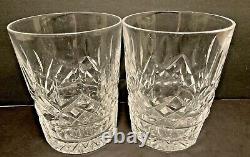 2 Waterford Lismore 4 3/8 Double Old Fashioned Whiskey Glasses Irish Crystal