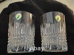 2 Waterford Lismore Double Diamond Old Fashioned Tumblers, New, No Box
