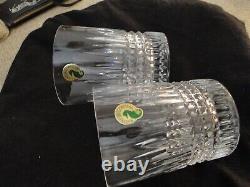 2 Waterford Lismore Double Diamond Old Fashioned Tumblers, New, No Box