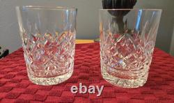 2 Waterford Lismore Double Old Fashion Rocks Whiskey Glasses 14oz Free Shipping