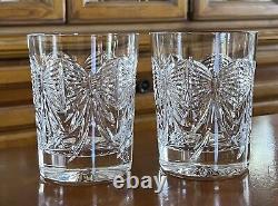 2 Waterford Millennium Happiness Series Double Old Fashioned Drinking Glass