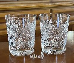 2 Waterford Millennium Happiness Series Double Old Fashioned Drinking Glass